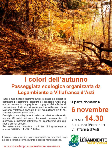 I colori dell'autunno - Passeggiata ecologica di  Legambiente